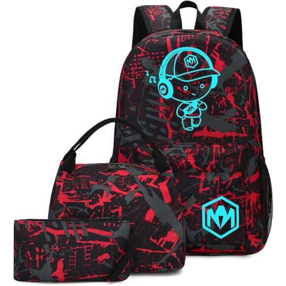 School Backpack for Boys Teens Bookbag Travel Daypack Kids Girls Lunch Bag
